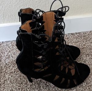Black Suede 6" Heels